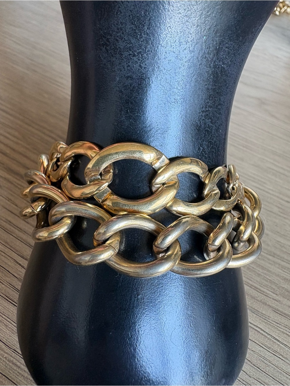 Set of 2 Chunky Gold-Tone Oval Link Bracelets